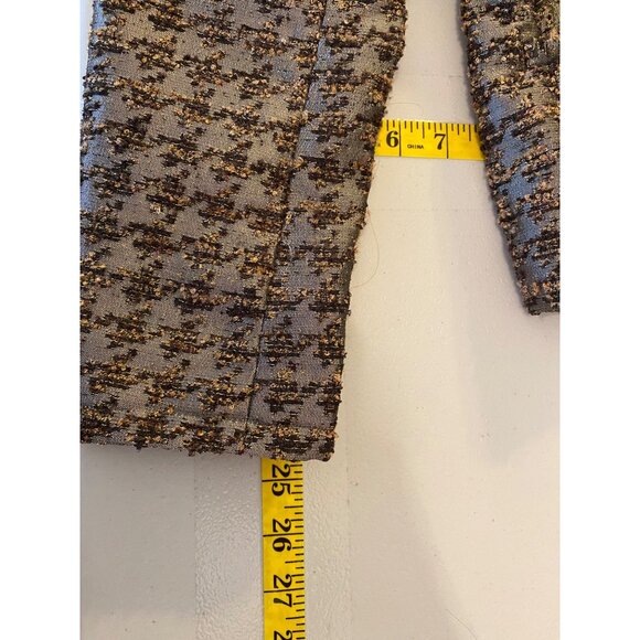 Chicos Houndstooth Blazer Jacket Metallic Brown & Tan Small Chicos Size 0 - Picture 10 of 10
